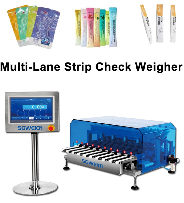 SG-10X Multi-lane Conveyor Check Weigher For Stick Packaged Products 