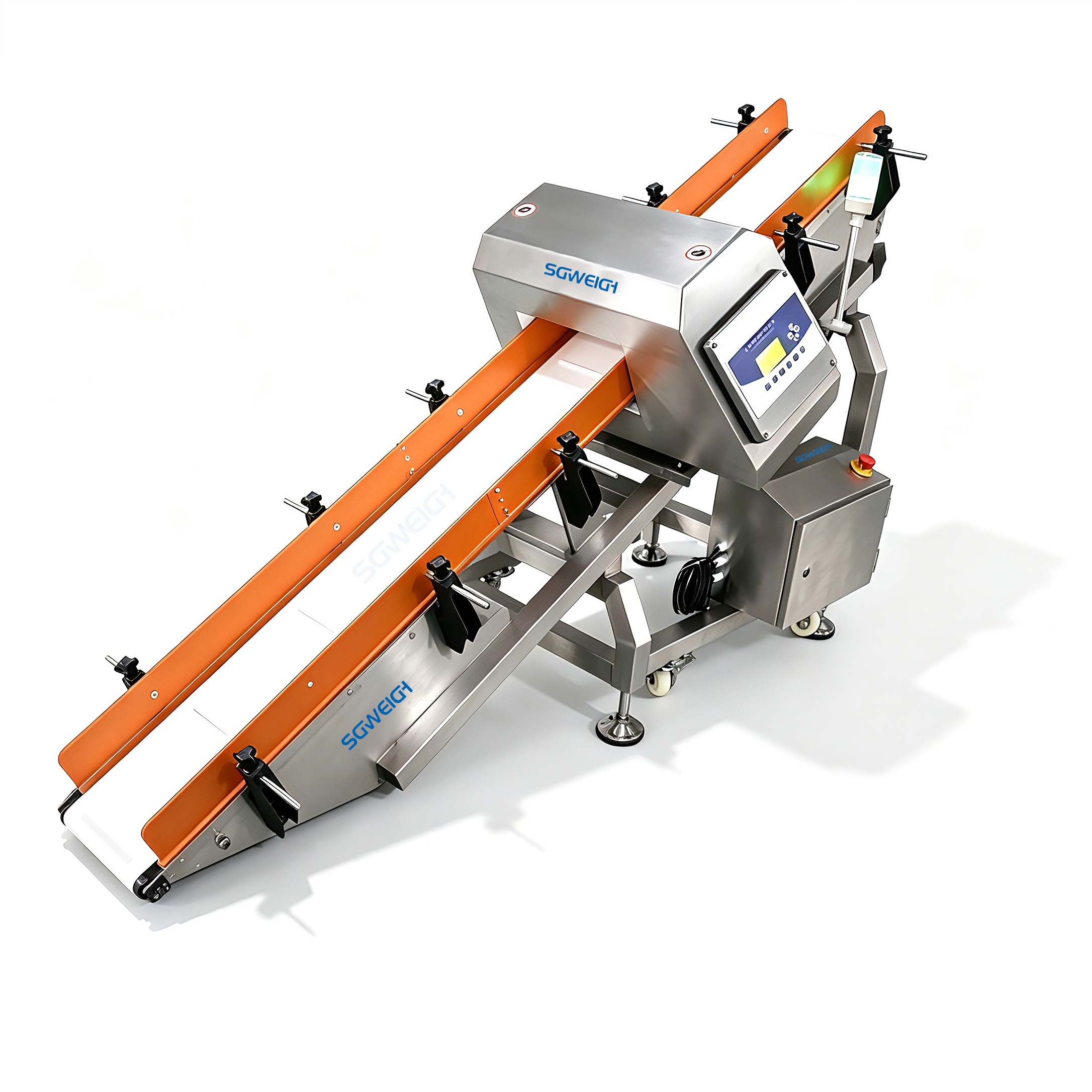 inclined conveyor metal detector
